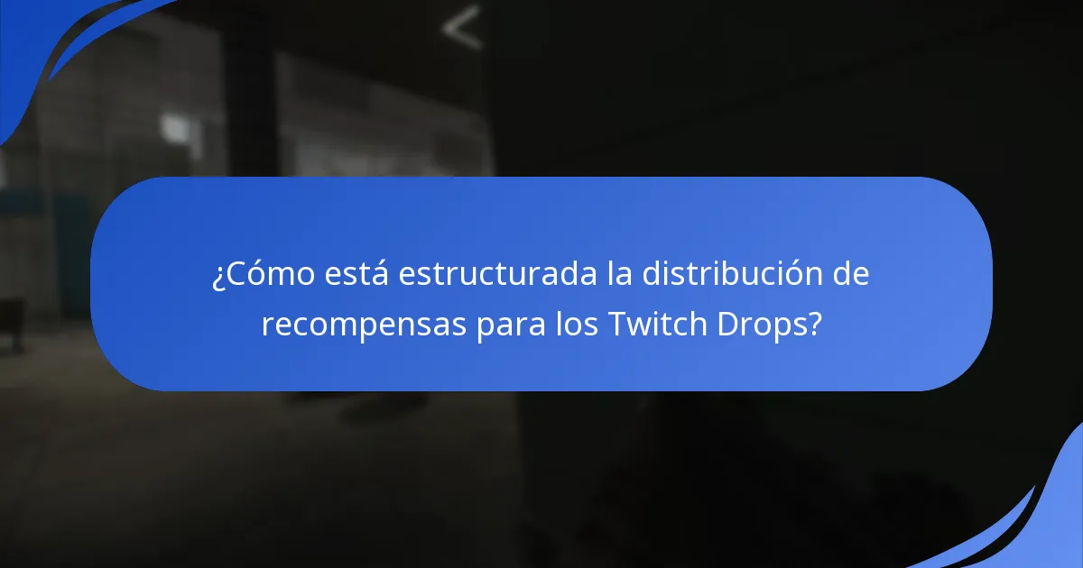 ¿Cómo está estructurada la distribución de recompensas para los Twitch Drops?