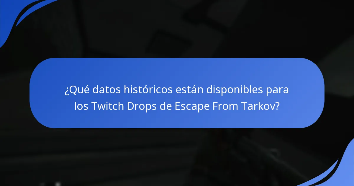 ¿Cómo podemos analizar eventos pasados de Twitch Drops de Escape From Tarkov?